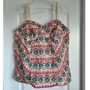Torrid Bustier Tank Top Geometric Aztek Tribal Print Sleeveless Sz‎ 4X Beach